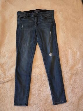 Democracy Ab Solution Medium Wash Stretchy lightly Distressed Jeans sz 14
